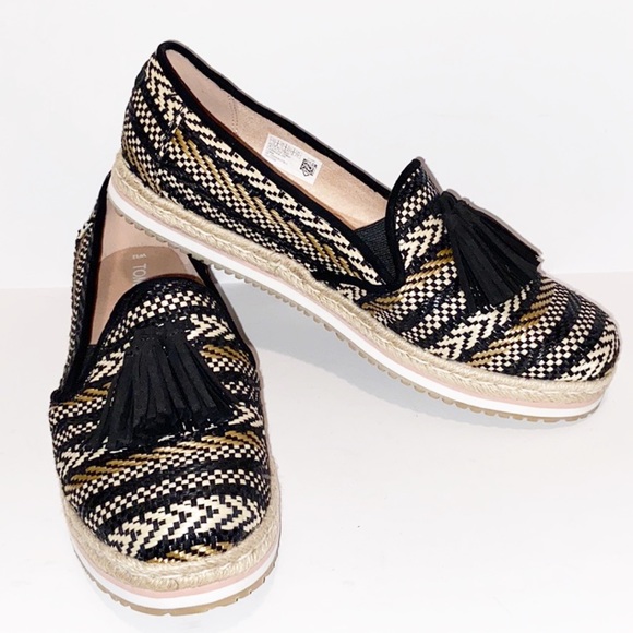 black heritage canvas women's platform espadrilles